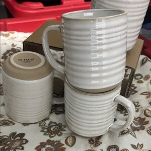 LE TAUCI Ceramic Mug Set 4 Ava series for a farmhouse charm 12 ounces
